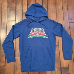 Chicago Cubs WRIGLEY FIELD Hoodie 100 Years Patch 1914-2014 Blue Size Medium M